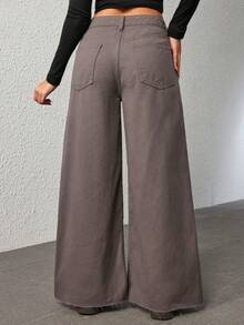 Straight-Leg Jeans With Pockets And Zipper, Versatile Fashion For Women - Grey 5 - View 2
