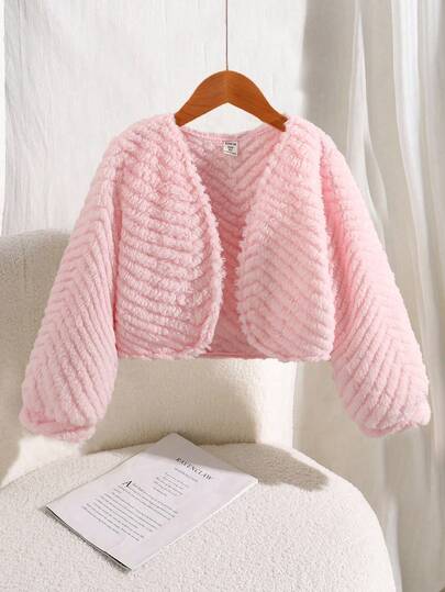 秋冬款少女休闲纯色毛绒夹克