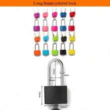 3/10 - Set Compact Colorful Plastic Padlocks With Keys.Padlock Small Padlock With Key For Luggage Lock, Fashion - Forward Multicolored Square - Shaped Design,Backpack, Gym Locker Lock, Suitcase Lock, Classroom Matching Game - Multicolor - View 8