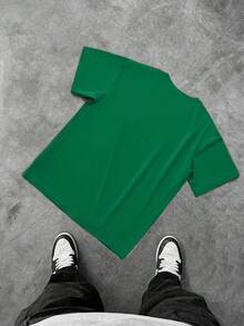 PAVTROS Manfinity Streetrush Men's Round Neck Short Sleeve T-Shirt, Daily Fashion Print Cross Stripe Gradient Contrast Print Pattern, Minimalist Stripe Graphic Print, Casual Chic, All Season Daily Casual Wear, Commute Casual Wear, Boyfriend Gift - Green - View 2