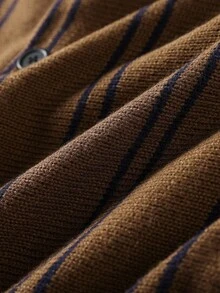 Manfinity Homme Men's Autumn/Winter Long Sleeve Cable Pattern Zip-Up Casual Knit Cardigan Fur, For Fall/Winter