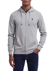 Classic Men's Zip Up Hoodie Grey - Grey - View 1
