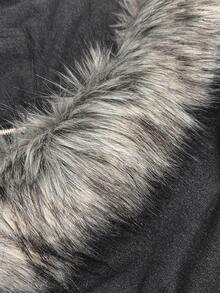 INAWLY Women's Casual Hooded Jacket, Comfortable Long Sleeve Fuzzy Hood Sweatshirt, Suitable For Daily Wear - Dark Grey - View 5