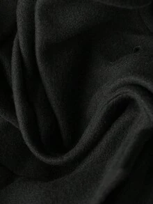 Sweetra 大码优雅外出上衣，秋冬复古百搭休闲修身优雅棕绿色长款喇叭外套收腰连衣裙 - 黑色 - 查看 3