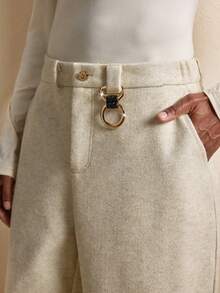 AKNOTIC Men's Fashionable Commuter Wide Leg Pants, Autumn/Winter - Apricot - View 2