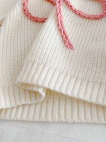 SHEIN Vintaside Kids Toddler Girls' Embroidered Apricot Pullover Sweater, Suitable For Spring/Autumn, Can Be Worn As Layering Piece In Cold Winters. Delicate Bow Embroidery Adds Adorable And Playful Charm. Suitable For Family Gatherings, Halloween, New Year, Thanksgiving, Christmas, Easter, National Day, Parties, New Year's Eve Bow Baby Clothes Baby Knitwear Baby Girl Sweater Newborn Sweater Baby Girl Jumper Baby Clothes Girl Fall Sweater Fall Baby Winter Dress Knit Baby Girl Clothes Baby Clothes Girl Fall Sweater Baby Knitwear Baby Girl Clothes Baby Sweater Baby Girl Winter Sweaters Baby Girl Jumper Baby Solid Color Knitted Sweater Baby Clothes Girl Sweater - Apricot - View 8