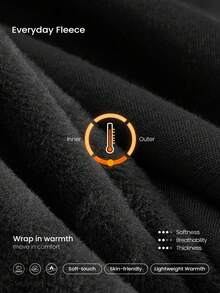 GLOWMODE 日常羊毛舒适保暖撞色拼接可调节抽绳腰侧口袋裤日常休闲秋冬 - 黑色 - 查看 5