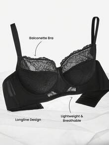 LUVLETTE 女士胸罩和无钢圈文胸 - 黑色 - 查看 4