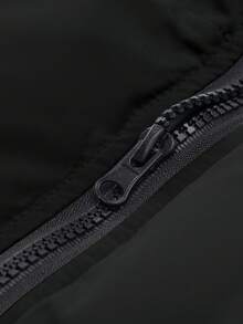 Manfinity Homme 加大码男士绗缝拉链长袖羽绒服，保暖冬装 - 黑色 - 查看 6