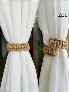 SHEIN 1/2/4 peças Cortina Tiebck, Corda de Cortina Trançada Clipe de Cortina Retenção de Cortina para Quarto Sala de Estar Decoração de Casa