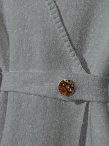 Franclia Nuevo cárdigan blanco elegante y versátil de alta calidad para mujer, apto para otoño/invierno - Gris - Ver 6