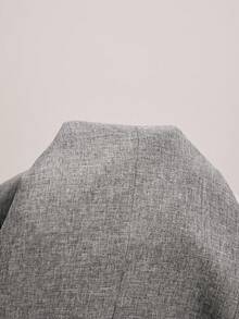 ATUI Studio 女士秋冬单排扣西装外套，独特领口设计，通勤休闲百搭，灰色西装外套 - 灰色 - 查看 7