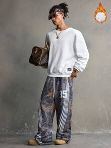 AXEPEAK Men's Casual Tops With Textured Fabric And Plush Sole, Suitable For Autumn And Winter - White - View 6