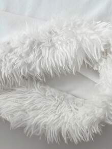 Elamini Furry Deep V-Neck Long Sleeve Hooded Dress, Suitable For Spring, Autumn And Winter - White - View 8