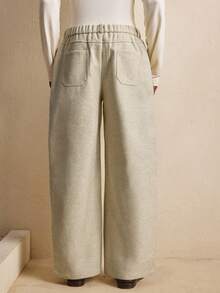 AKNOTIC Men's Fashionable Commuter Wide Leg Pants, Autumn/Winter - Apricot - View 5