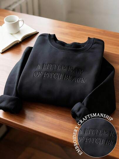 INAWLY 女士卫衣 字母图案印花万圣节元素 万圣节主题 刺绣工艺 宽松休闲长袖针织女圆领上衣 2025秋冬女休闲长袖卫衣（适合节日穿着）