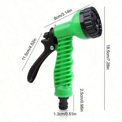1pc 7 Function Car Wash Water Gun, Multi-Purpose Garden Water Gun For Garden, Farm Irrigation And Car Washing