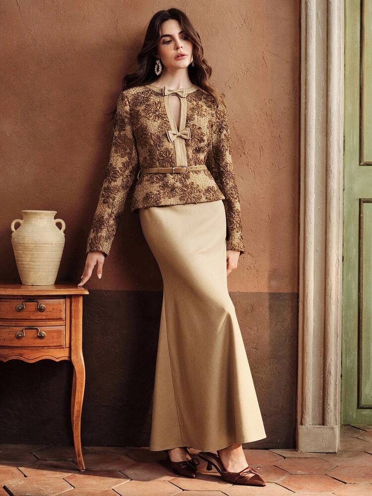 Vestido elegante de cuello redondo 2 en 1 para mujer, vestido de invitada de boda