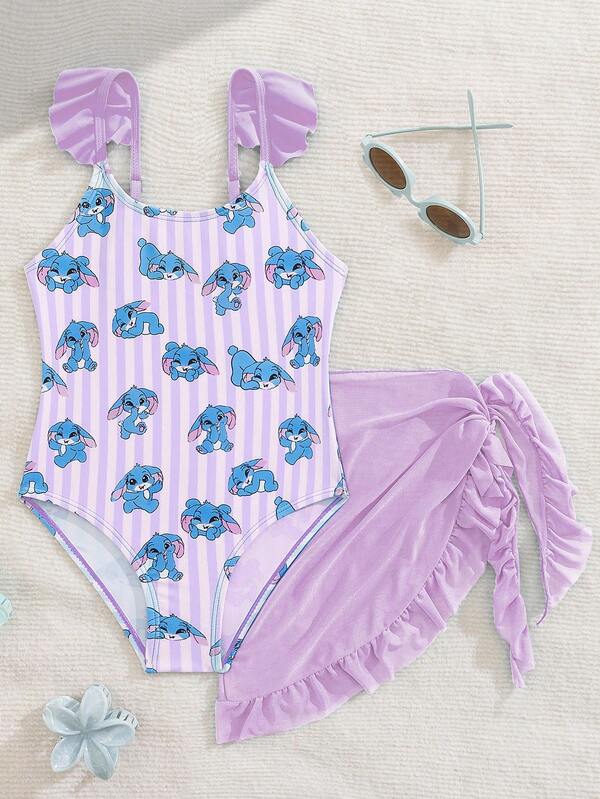 SHEIN Young Girls Rabbit Print Ruffled Strap One-Piece Swimsuit, Fashionable & Cute, Suitable For Vacation, Swimming, Summer Beach Stitch Swimsuit For Girls Girls Stitch Bathing Suit Stitch Swimsuits For Kids Girls Swim Set Rainbow Two Piece Winter Christmas Halloween Toddler Cardigan Sweater Autumn Fall Jumpers Sweaters Tops Dress Dresses Christmas Jumper Cozy Pixies Prepcrw Christmas Outfit Halloween  New Born Toddler  Fall Winter Dress Halloween  Romper Stuff Halloween Jumper Jumper Cardigans Shirts White Cardigan Clean Downtown Off The Shoulder Sweater Outfit Sets Pink Sweater Jacket Cute Fall Outfits Outfits Top Maija Christmas Dress  Toddler Fall Dark Purple Skirt Christmas Sweater  Fall Sweaters Unisex White Sweater Vest Skirt Sets