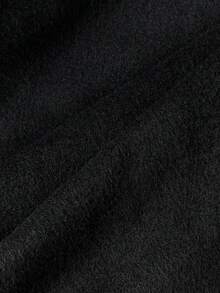 Elamini Áo thun dài tay bất đối xứng màu trơn thời trang dành cho nữ, mùa thu - màu đen - Xem 4