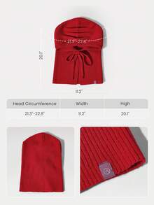 GLOWMODE Keep It Cozy 30% Wool Soft Warm Chill Ribbed Drawstrings Woven Balaclava Autumn Winter Daily Casual Wear