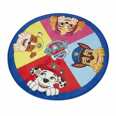 SHEIN | PAW Patrol 1pc Cartoon Pattern Round Rug, Cute Design, Plush Material + Non-Slip Bottom, Suitable For Placing In Rooms And Living Rooms, Decorative Carpet, Play Mat, 60/80/100/120cm