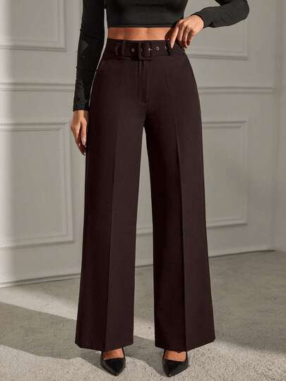 RueChic Pantaloni da tailleur da donna con cintura e cuciture