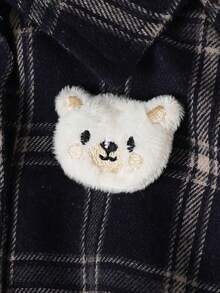 Playful Pals 男婴梭织贴布衬衫领前按扣胸前贴布松紧腰裤休闲长袖连体衣，秋季 - 藍色 - 查看 7