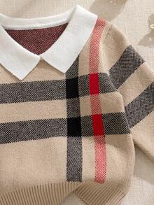 Genkimix Kids Young BoyFashionable Plaid Jacquard Knit Sweater, Long Sleeve, Autumn/Winter Boys Autumn Winter Casual Knitwear Fall Sweaters Kids Boy Sweater Plaid Boy Sweater Plaid Sweater Boy Boys Knitwear Kids Knitwear Boys Casual Sweater Winter Sweaters For Kids Knitwear Sweater Casual Sweater Kids Sweater Boy Sweater Toddler Sweater Kids Knitwear Boys Knitwear Boys Autumn Winter Casual Set Boys Knit Shirt Autumn Clothing Kids Winter Sweaters Winter Sweaters Kids Winter Sweaters Cute Sweaters 8 Years Old Boy Knitwear Boys Autumn Winter Casual Two Piece Set - Khaki - View 7