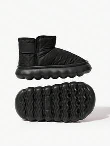 JNSQ Children's Comfortable & Fashionable Casual Solid Color Warm Snow Boots, Lightweight Outdoor Boots For Winter - Black - View 7