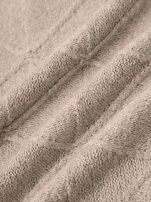 EMERY ROSE Women's Casual Batwing Sleeve Boat Neck Loose Knit Sweater, Autumn/Winter - Apricot - View 8