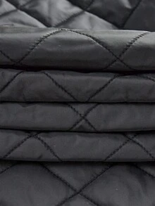 Comfortcana Plus Size Women's Black Waist-Cinching Versatile Fashion Vest Padded Coat, Autumn/Winter - Black - View 10