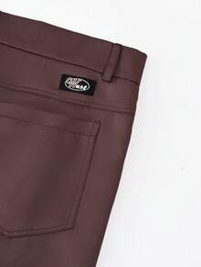 Manfinity Nomadique 男士棕色斜纹布喇叭休闲棕色裤，波西米亚西部牛仔户外音乐节裤，夜总会酒吧，男朋友/丈夫礼物，周年纪念礼物，秋季