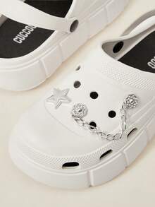 Cuccoo Women'S Fashionable Hollow Out Shoes With Detachable Rhinestone Decoration For Summer Vacation Shoes Summer Spring Shoes Spring Break Easter For Casual Beach Style