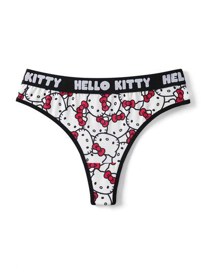 HELLO KITTY AND FRIENDS | SHEIN 1 Stück Damen rote süße Cartoon Kitty Muster sexy String, weich & bequem, kawaii, süß