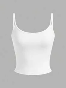 SHEIN EZwear 4 件套女士紧身短款休闲背心，颜色有黑色、酒红色、灰色和白色 - 彩色 - 查看 4