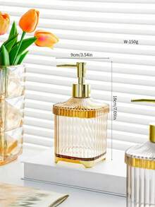 1 Stück eleganter Seifenspender, Pumpflasche für Toner auf der Arbeitsplatte, süßer Badezimmer Toner Behälter, nachfüllbare Shampoo- und Duschgelflaschen, Badezimmer Accessoires, Heimdekoration, Heimeinrichtung, Badezimmerdekoration, Herbstdekoration, Rückkehr zur Schule.