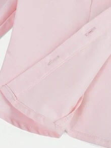 SHEIN 青少年女孩百搭百搭休闲日常时尚衬衫，适合毕业季和正式场合 - 淺粉色 - 查看 4