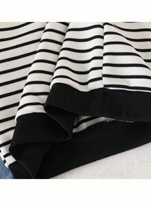 Pixure   2pcs Young Boy Striped Knit Casual Sweatshirt And Denim Pants Set,Casual Striped Hoodie And Blue Denim Pants Set,Autumn And Winter Clothes,Hoodies,Long Sleeve Top,Winter Clothes - Multicolor - View 8