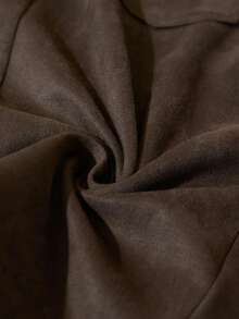 Aveloria Modichic 女装秋冬时尚欧美风格仿麂皮腰带宽松休闲复古通勤优雅半身裙 - 棕色 - 查看 7