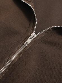 INAWLY بلوزة نسائية كبيرة الحجم بأكمام طويلة منسدلة وسحاب نصفي بطراز أمريكي قديم