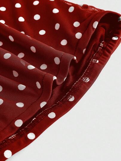 J-Fashion Top tube ajusté plissé à pois décontracté pour femmes (avec foulard)