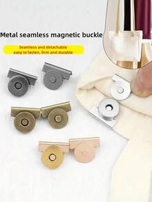 4pcs Metal Magnetic Snap Button, 20*7mm (0.79*0.29in), 4 Colors, Magnetic Clasp For Canvas Bags, Wallets, Handbags And Garments, DIY Craft Accessories