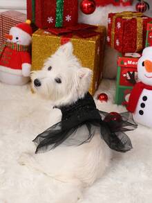 PETSIN Christmas Sequin Mesh Pet Dress, Black - Black - View 4