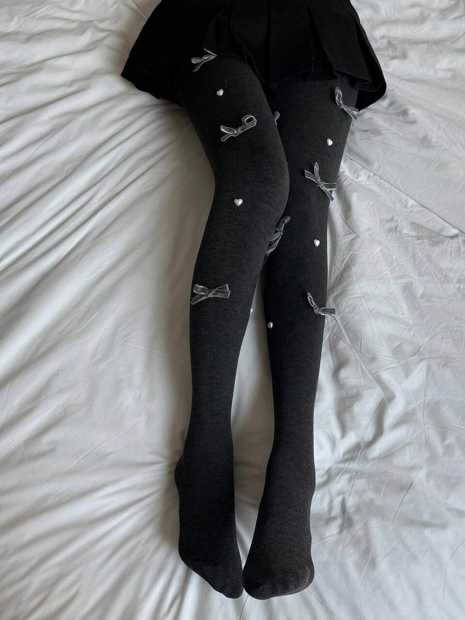 Women's Slim Fit Bow Decor Thermal Lined Leggings, Autumn/Winter Women Fleece Tights Vacation
