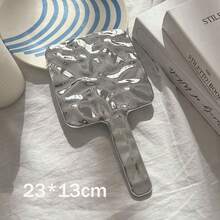 1 件镀手柄化妆镜高清晰度美容便携式紧凑型圆形/方形手持镜最佳生日礼物