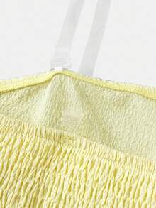 SHEIN Girlism Tween Girl Casual Minimalist Comfortable Pleated Sleeveless Puff Dress