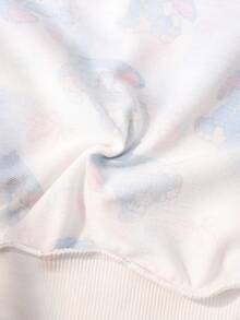 SHEIN 2pcs Girls Cute Stitch Hoodie Sweatshirt Set + Patchwork Leggings, Autumn/Winter