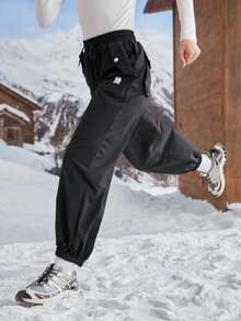 In My Nature Women's Casual Versatile Outdoor Sweatpants, Autumn/Winter - Black - View 1