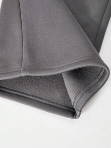 SHEIN 青少年女孩休闲简约保暖内衬户外立领长袖连体裤，秋冬 - 深灰色 - 查看 6